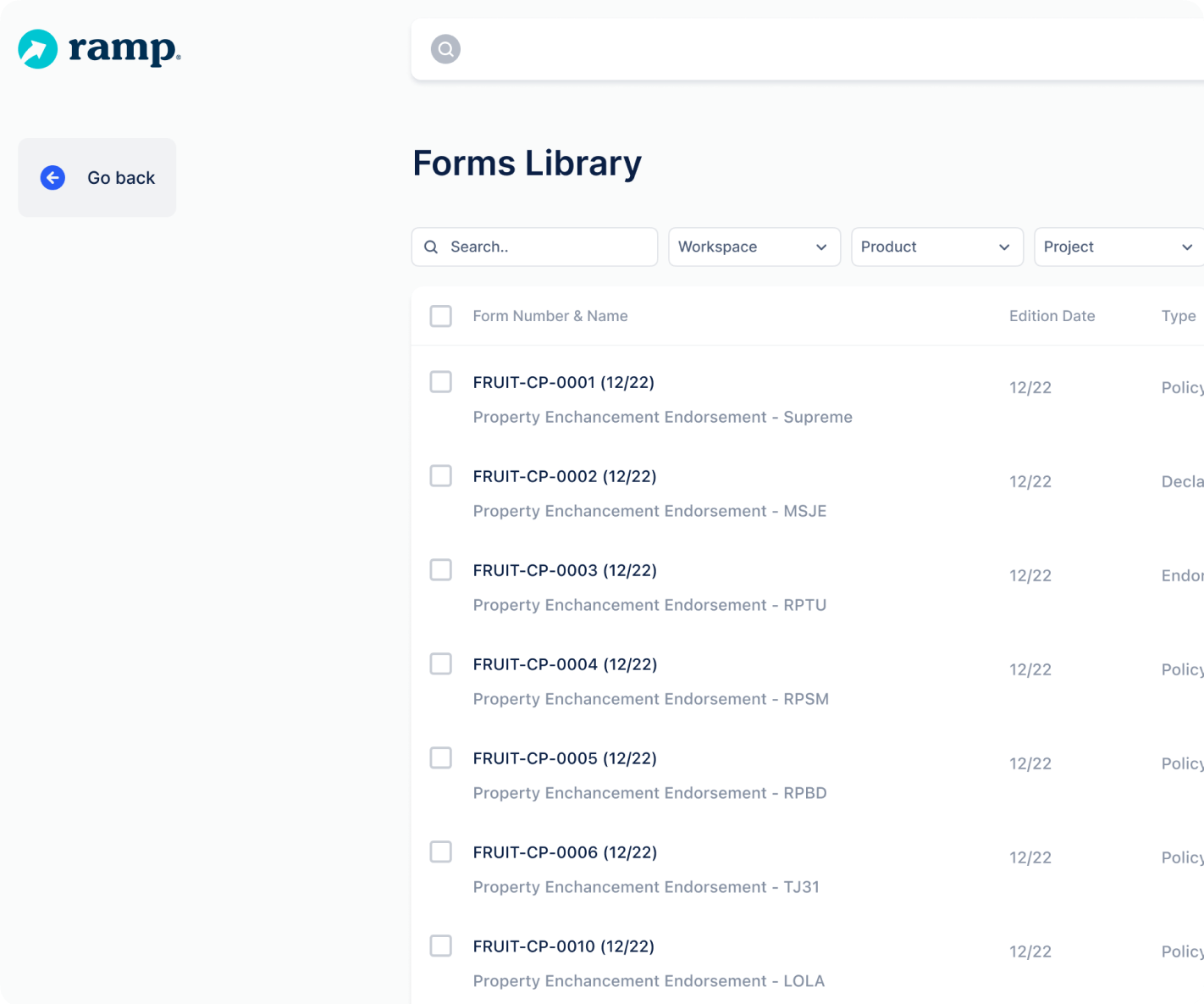 filingramp dashboard map