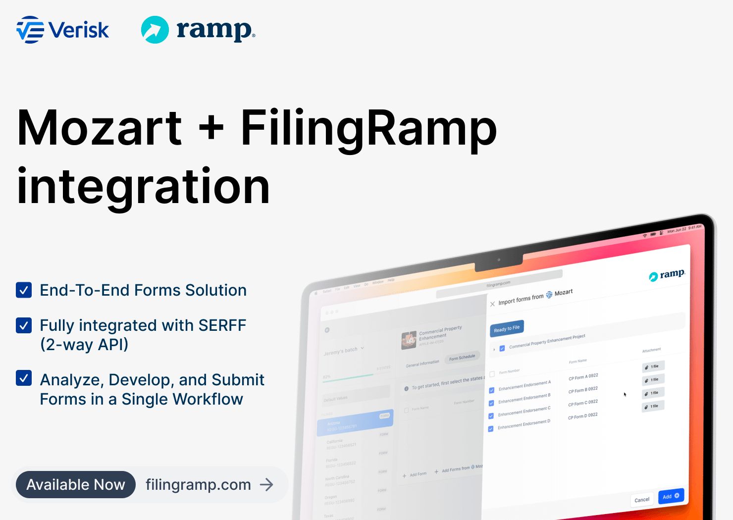 Announcing Verisk’s Mozart Form Composer® Integration with FilingRamp